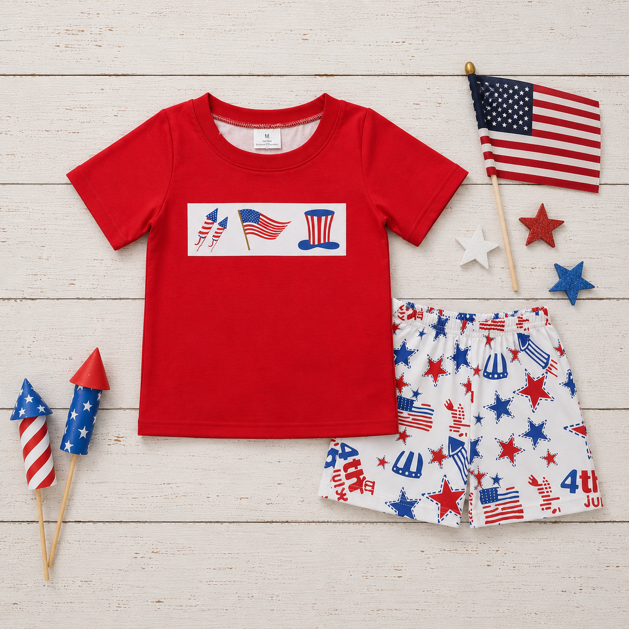 Little Boys Firecracker Short Set (Pre-Order)