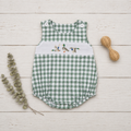 🦆 Boys Mallard Duck Embroidered Gingham Romper