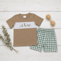 🦆 Little Boy's Embroidered Mallard Duck Gingham Short Set