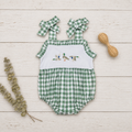 🦆 Girls Mallard Duck Embroidered Gingham Romper
